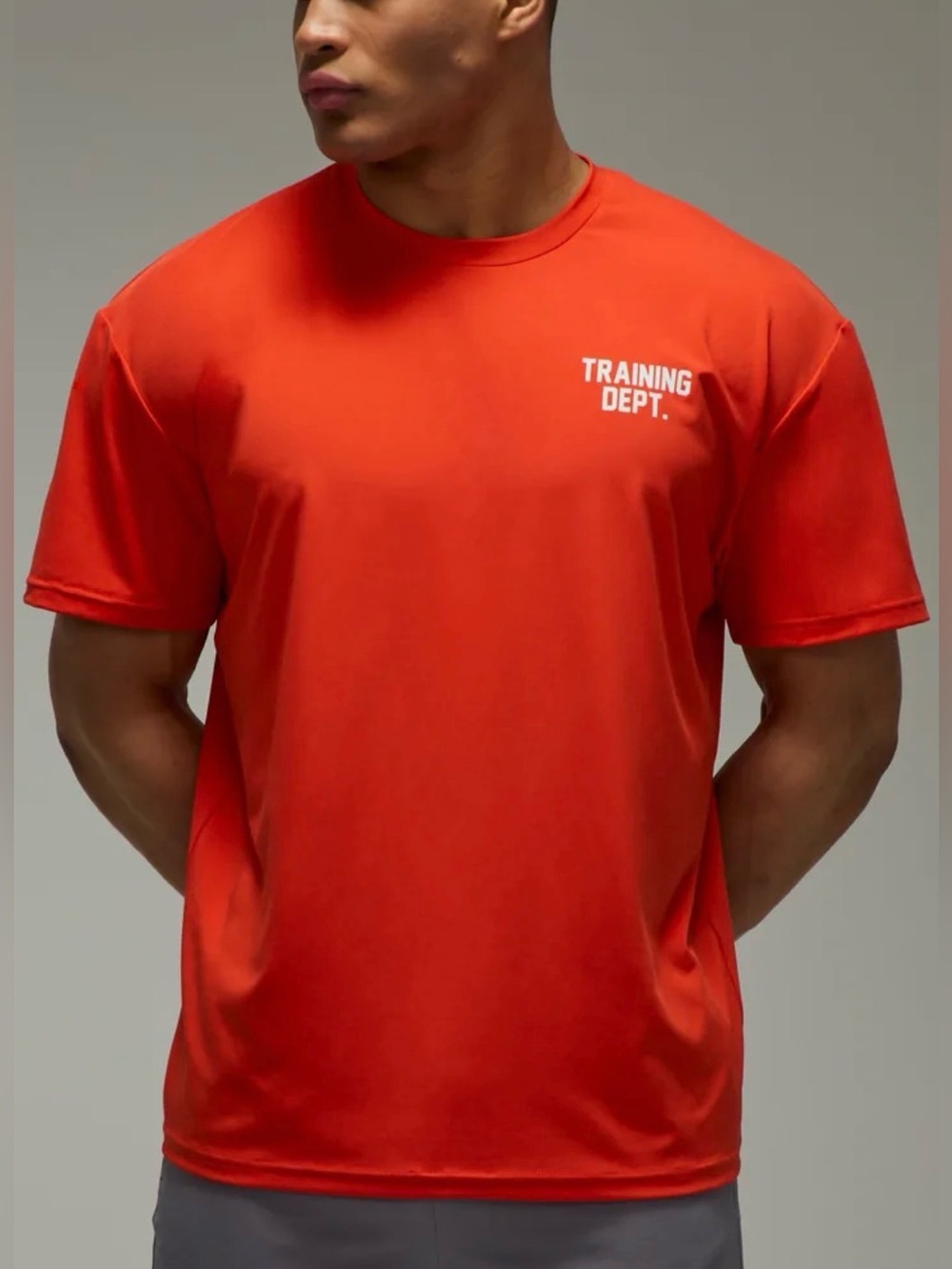 BoohooMAN Training Dept. Short Sleeve Tee Orange Large NWT